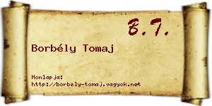 Borbély Tomaj névjegykártya
